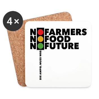 Bauern Protest No Farmers No Food No Future Ampel - Untersetzer (4er-Set) - Weiß - Vorne
