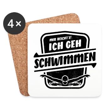 Mir reicht's ich geh Schwimmen - Butterfly - Untersetzer (4er-Set) - Weiß - Vorne