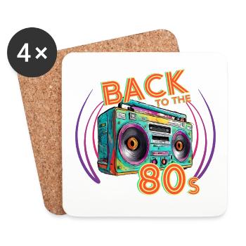 Back to the 80s 80er Musik Retro Vintage - Untersetzer (4er-Set) - Weiß - Vorne