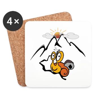 Mountain Snail - Coasters (set of 4) - white - Front