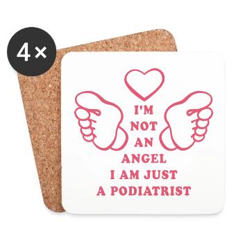 I'm not an angel I'm just a podiatrist - Coasters (set of 4) - white - Front