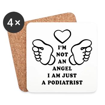 I'm not an angel I'm just a podiatrist - Coasters (set of 4) - white - Front