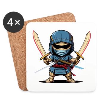Ninja Mummy - Coasters (set of 4) - white - Front