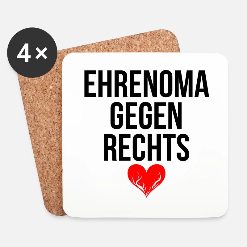 EHRENOMA GEGEN RECHTS - Untersetzer (4er-Set) - Weiß