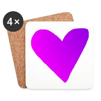 Heart Pink Pink Purple Gift Idea - Coasters (set of 4) - white - Front