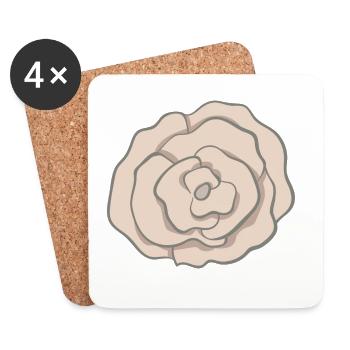 Blume - Untersetzer (4er-Set) - Weiß - Vorne