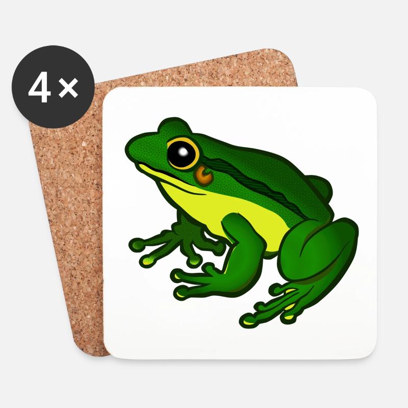 Frosch - Untersetzer (4er-Set) - Weiß
