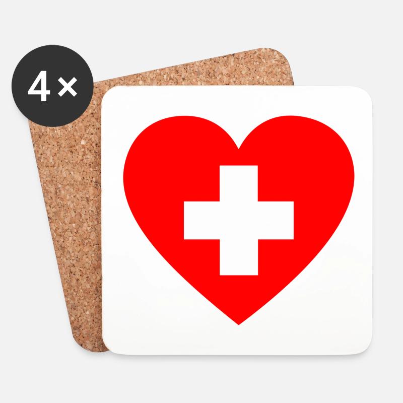 First Aid Heart - Coasters (set of 4) - white
