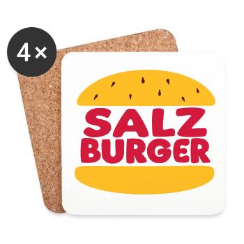 Salzburger - der beste Burger - Untersetzer (4er-Set) - Weiß - Vorne