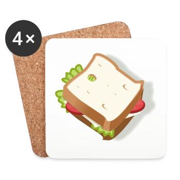 sandwich - Dessous de verre (lot de 4) - blanc - Devant