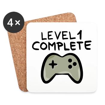 Level 1 complete 1 birthday game console - Coasters (set of 4) - white - Front
