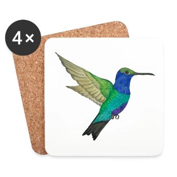 Hummingbird of paradise - Coasters (set of 4) - white - Front