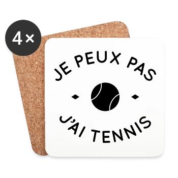 Je peux pas j'ai Tennis - Dessous de verre (lot de 4) - blanc - Devant