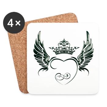 Angel-Wings-Angels-Wings-Petit Ange-Wing-Fly - Dessous de verre (lot de 4) - blanc - Devant