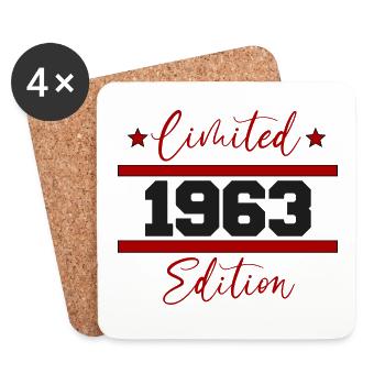 Limited Edition Born 1963 59th birthday - Coasters (set of 4) - white - Front