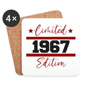 Limited Edition Born 1967 55th birthday - Coasters (set of 4) - white - Front