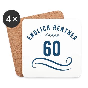 Endlich Rentner - Untersetzer (4er-Set) - Weiß - Vorne