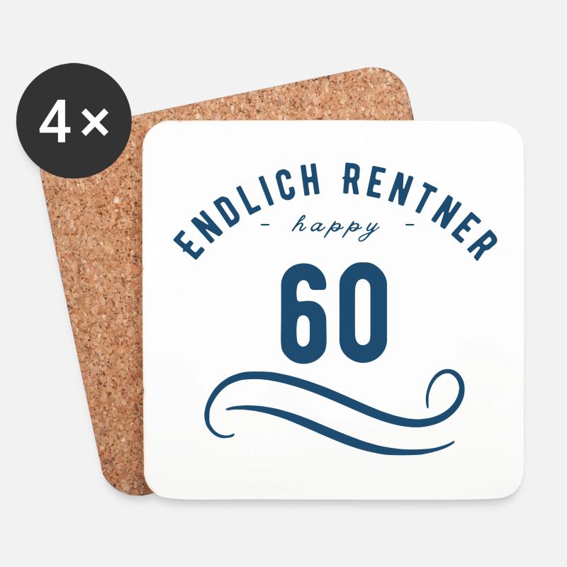 Endlich Rentner - Untersetzer (4er-Set) - Weiß