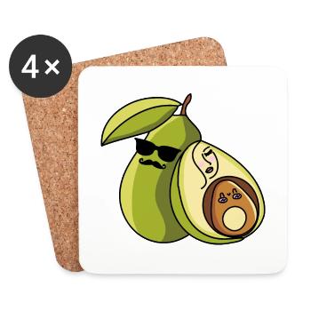 Avocado Mom für Schwangerschaft Mamacado - Untersetzer (4er-Set) - Weiß - Vorne