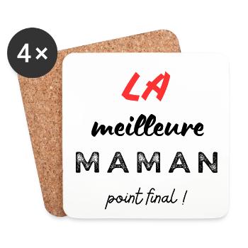 LA meilleure maman point final! - Dessous de verre (lot de 4) - blanc - Devant