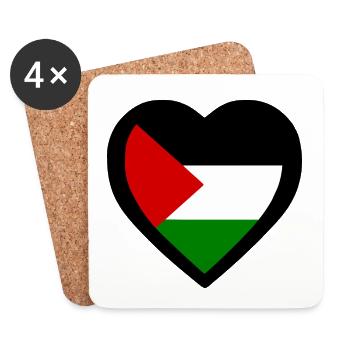 Free palestine heart - Coasters (set of 4) - white - Front