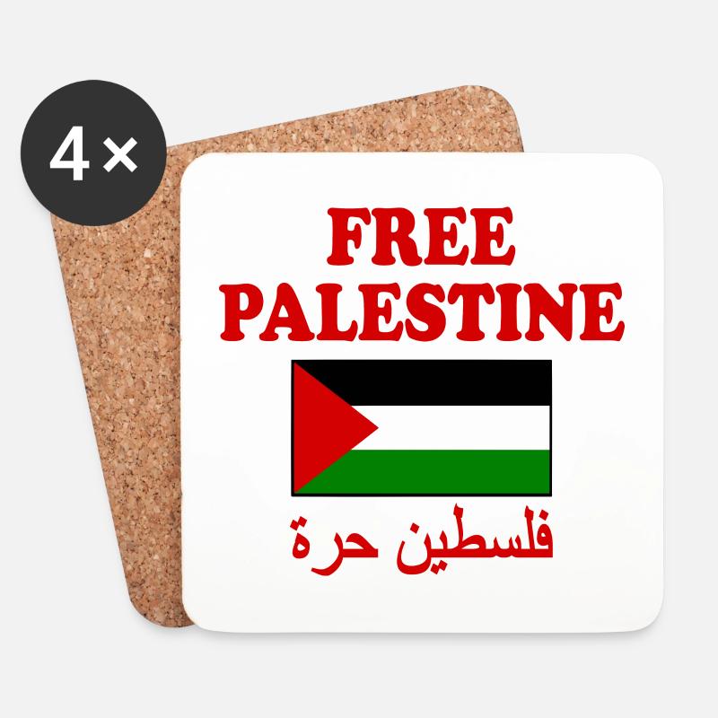 Free palestine - Untersetzer (4er-Set) - Weiß