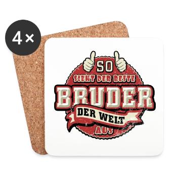 So sieht der beste Bruder der Welt aus - Untersetzer (4er-Set) - Weiß - Vorne