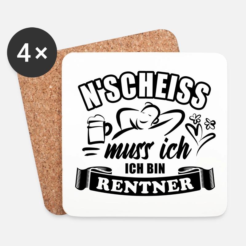 N'Scheiß muss ich, ich bin Rentner - Rente - Untersetzer (4er-Set) - Weiß