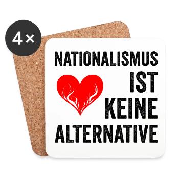 Nationalismus ist keine Alternative - Untersetzer (4er-Set) - Weiß - Vorne