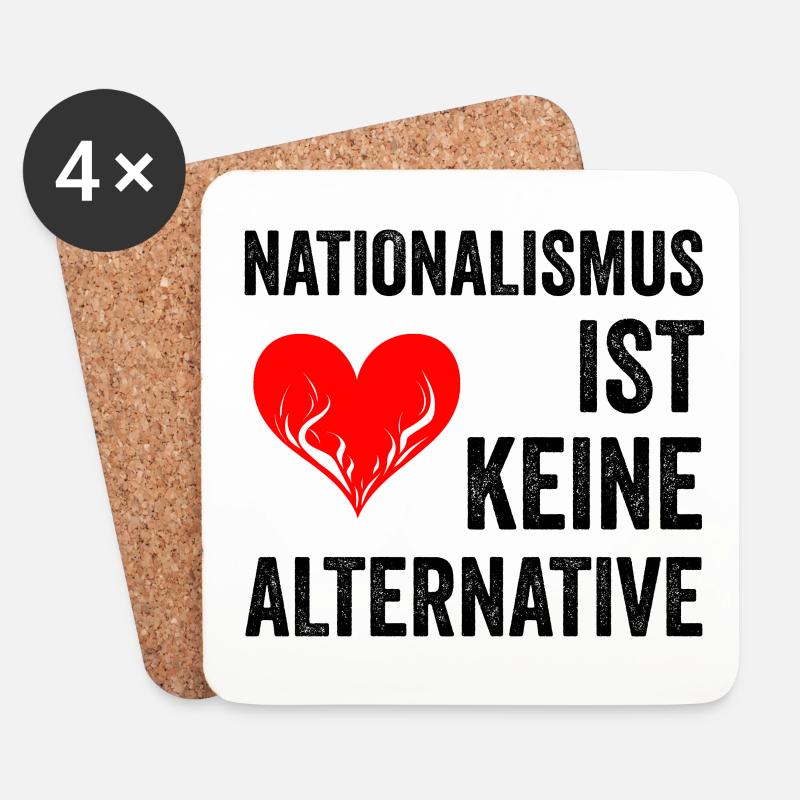Nationalismus ist keine Alternative - Untersetzer (4er-Set) - Weiß