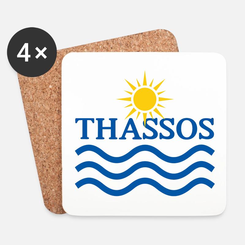 TASO Grecia, Onde Solari - Sottobicchieri (set da 4 pezzi) - bianco