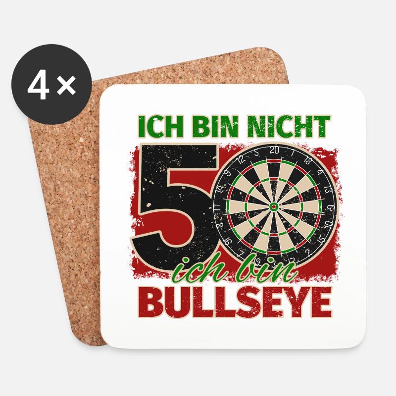Ich bin nicht 50 ich bin Bullseye Geburtstag Dart - Untersetzer (4er-Set) - Weiß