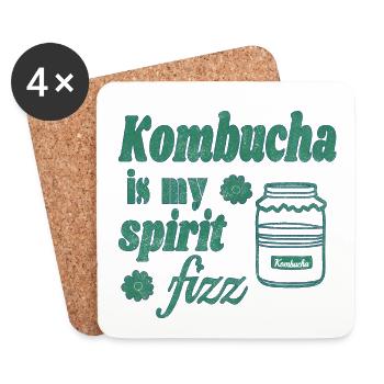 Kombucha is my spirit fizz - Untersetzer (4er-Set) - Weiß - Vorne