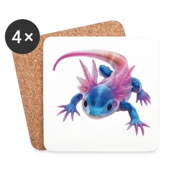 Axolotl - Dessous de verre (lot de 4) - blanc - Devant