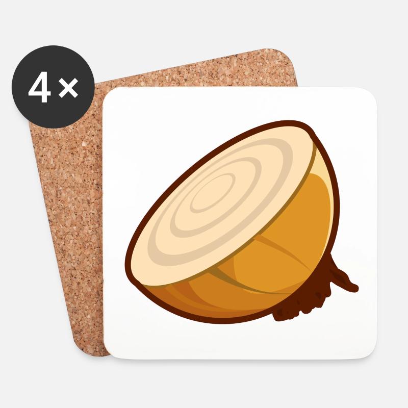 Zwiebel - Untersetzer (4er-Set) - Weiß
