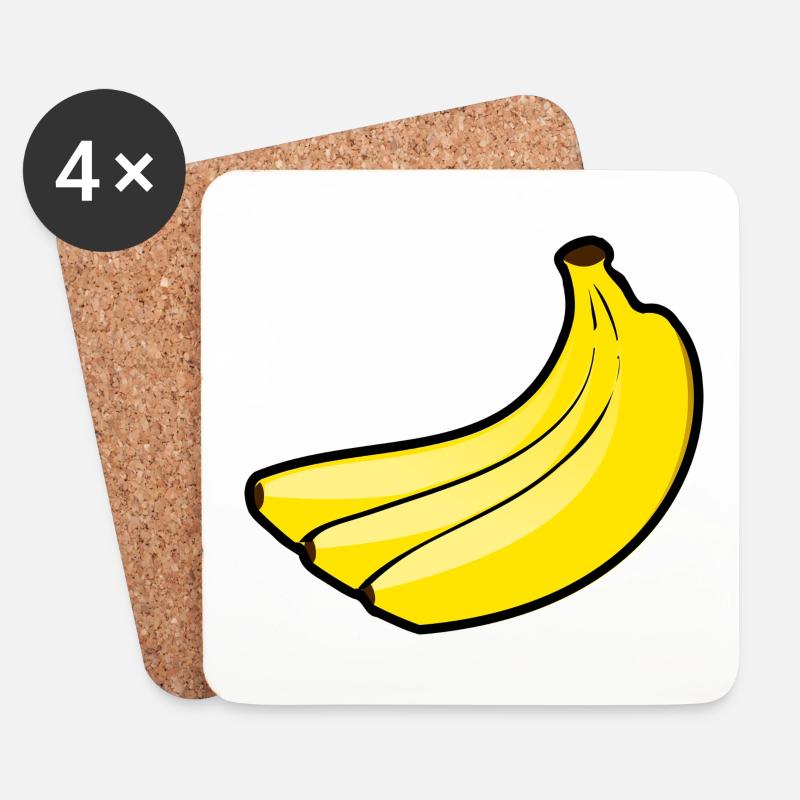 Banane - Untersetzer (4er-Set) - Weiß
