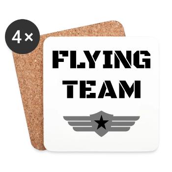Flying team (insigne, ailes, étoile) - Dessous de verre (lot de 4) - blanc - Devant