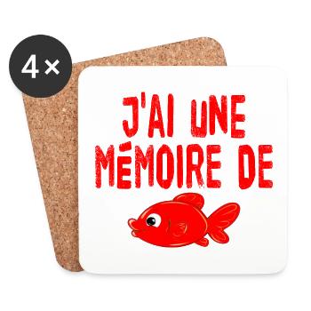 mémoire de poisson rouge - Dessous de verre (lot de 4) - blanc - Devant