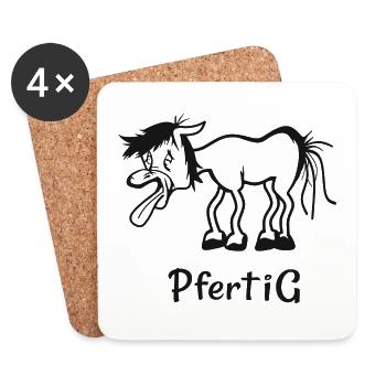 Pfertig Horses Riding Funny Horse Sayings - Coasters (set of 4) - white - Front