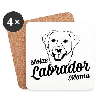 Stolze Labrador Mama - Untersetzer (4er-Set) - Weiß - Vorne