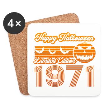 Halloween Kürbis Geburtstag Baujahr 1971 Vintage - Untersetzer (4er-Set) - Weiß - Vorne