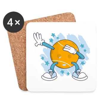 Dabbing Pickleball - Dessous de verre (lot de 4) - blanc - Devant