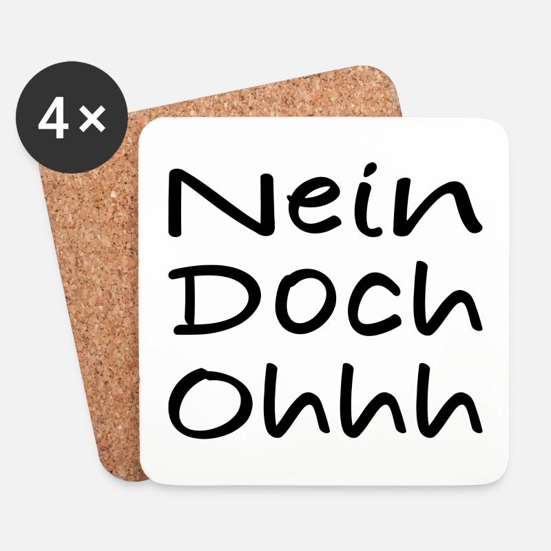 Nein Doch Ohhh - Untersetzer (4er-Set) - Weiß