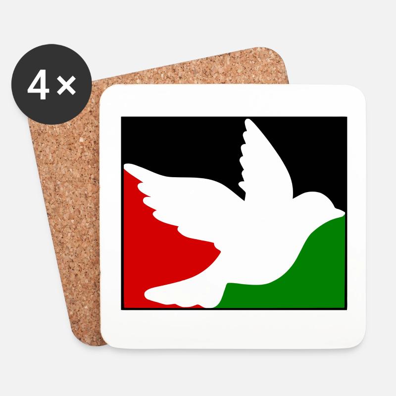 Free palestine Friedenstaube - Untersetzer (4er-Set) - Weiß