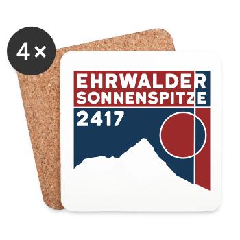 Ehrwalder Sonnenspitze Berg Mieminger Kette Tirol - Dessous de verre (lot de 4) - blanc - Devant