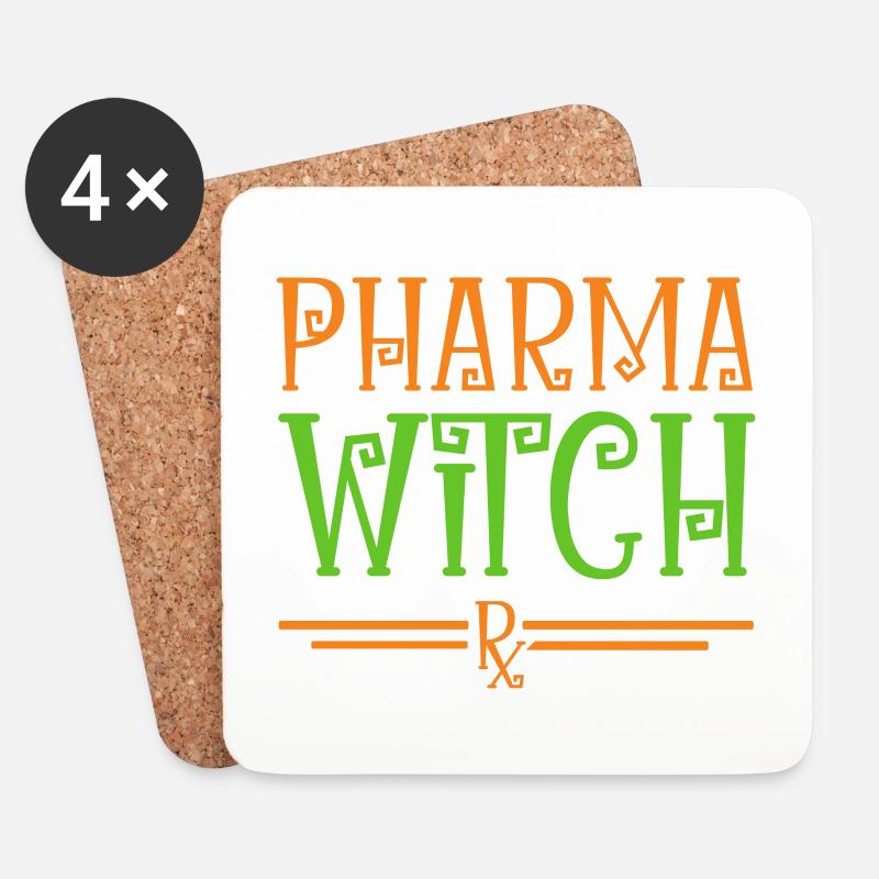 PTA PKA Apotheke Halloween - Untersetzer (4er-Set) - Weiß