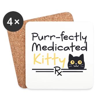 Apotheke Katze - Untersetzer (4er-Set) - Weiß - Vorne