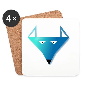 Polarwolf - Untersetzer (4er-Set) - Weiß - Vorne