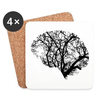la conception du cerveau - Dessous de verre (lot de 4) - blanc - Devant