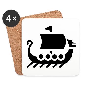 viking - Dessous de verre (lot de 4) - blanc - Devant